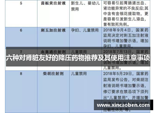 六种对肾脏友好的降压药物推荐及其使用注意事项